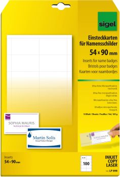 SIGEL Namensschild LP898 54x90mm 100 Stück