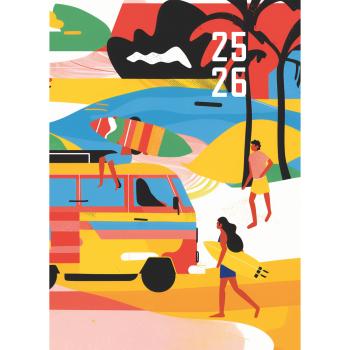 Simplex schüleragenda feelings 25/26 500302.26 1t/1s 12m beachlife 12x16.5cm - Simplex-50030226-7611468040380