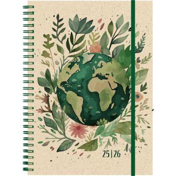 Simplex schüleragenda graspapier 25/26 500407.26 1w/2s 12m world ml 14.8x21cm - Simplex-50040726-7611468040496
