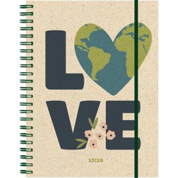 Simplex schüleragenda graspapier 25/26 500409.26 1w/2s 12m love ml 12x16.5cm - Simplex-50040926-7611468040472