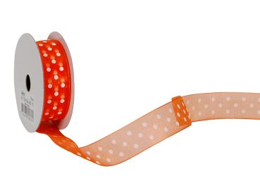 Spyk band cubino dots 1748.1564 15mmx4m orange-weiss - Spyk-17481564-7611475158139