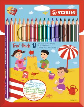 STABILO Farbstifte Trio 203/218 Etui, m. Spitzer 18 Stück