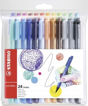 Stabilo fineliner pointmax 0.8mm 488/2401 24 farben - Stabilo-488-2401-4006381503693