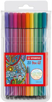 Stabilo fasermaler pen 68 1mm 68/20 20 farben ass. - Stabilo-68-20-4006381116718