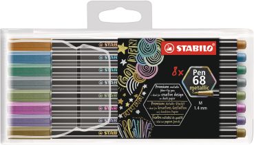 STABILO Fasermaler Pen 68 6808/8-11 metallic ass. 8 Stück