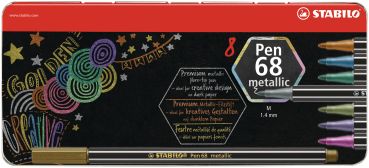 STABILO Fasermaler Pen 68 6808/8-31 metallic ass. 8 Stück