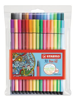 Stabilo fasermaler pen 68 1mm 6830-1 24+6 neon etui - Stabilo-6830-1-4006381455855