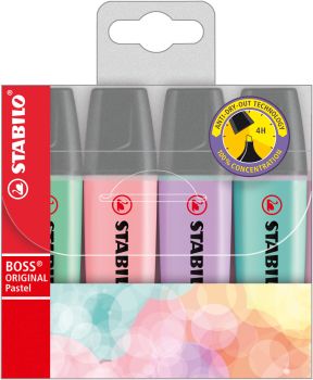 Stabilo textmarker boss pastell 70/4-2 4er etui - Stabilo-70-4-2-4006381492867