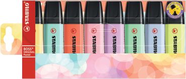 Stabilo textmarker boss pastell 70/8-3 8 stück ass. - Stabilo-70-8-3-4006381558204