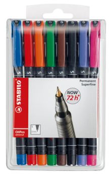 Stabilo ohp pen permanent s 841/8 8er etui - Stabilo-841-8-4006381115087