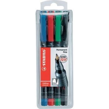 Stabilo ohp pen permanent f 842/4 4er etui - Stabilo-842-4-4006381114981