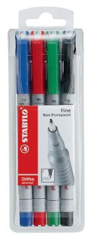 Stabilo ohp pen non-perm. f 852/4 4er etui - Stabilo-852-4-4006381115100