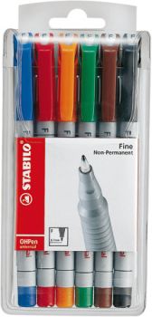 Stabilo ohp pen non-perm. f 852/6 6er etui - Stabilo-852-6-4006381115124