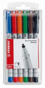 Stabilo ohp pen non-perm. m 853/6 6er etui - Stabilo-853-6-4006381114943