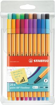 Stabilo fineliner point 88 0.4mm 88/20 20 farben ass. - Stabilo-88-20-4006381292405