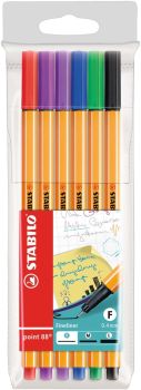 Stabilo fineliner point 88 0.4mm 88/6 6 farben ass. - Stabilo-88-6-4006381316132