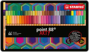 Stabilo fineliner point 88 0.4mm 88/66-031 metalletui 66 stück - Stabilo-88-66-031-4006381579742