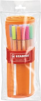 Stabilo fineliner point 88 0.4mm 8830-2 25+5 neon rollerset - Stabilo-8830-2-4006381444057
