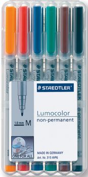 Staedtler lumocolor non-perm. m 315-wp6 6 farben ass. - Staedtler-315-wp6-4007817309308