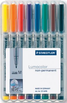 STAEDTLER Lumocolor non-perm. M 315 WP8 8 Farben ass.
