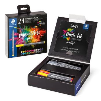 Staedtler fasermaler mit pinselspitze 371 c24 pigment pen 376 24er set - Staedtler-371-c24-4007817096963