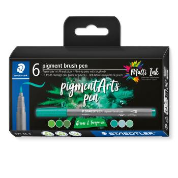 Staedtler fasermaler mit pinselspitze 371 c6-3 pigment pen 376 6er set - Staedtler-371-c6-3-4007817097144