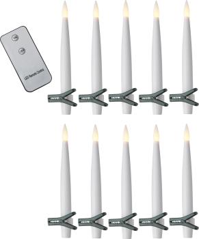 Star trading led kerzen paulina 15.5cm 12.064-65 weiss, remote 10 stück - Star-trading-12064-65-7391482027085