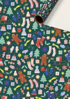 STEWO Geschenkpapier Marioka 2528523747 dunkelgrün 70x200cm