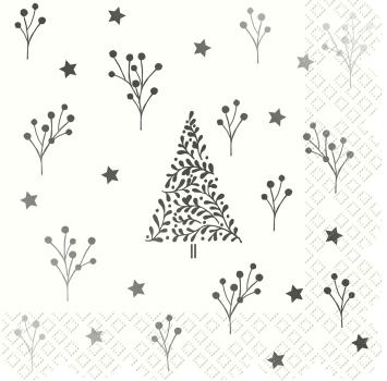 STEWO Servietten Arlette 33x33cm 2572524775 silber, FSC Mix 20 Stück