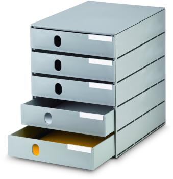 STYRO Systembox styroval pro öko 14-8000.85 grau/grau 5 Schubladen