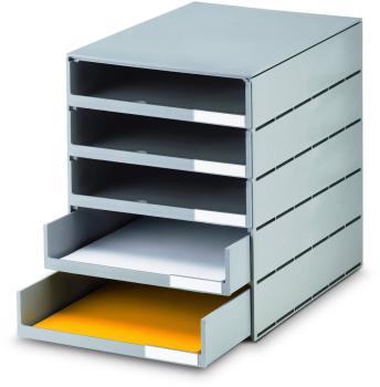 STYRO Systembox styroval pro öko 14-8001.85 grau/grau 5 Schubladen