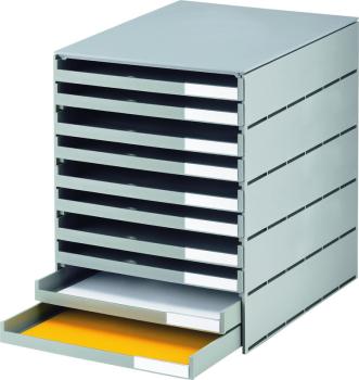 STYRO Systembox styroval pro öko 14-8002.85 grau/grau 10 Schubladen