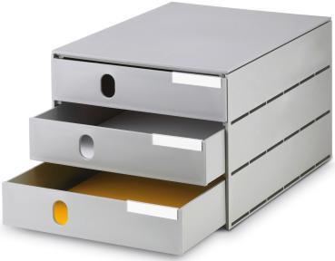 STYRO Systembox styroval pro öko 14-8050.85 grau/grau 3 Schubladen
