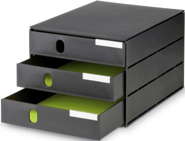 STYRO Systembox styroval pro 14-8050.90 schwarz 3 Schubladen