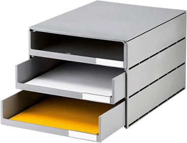 STYRO Systembox styroval pro öko 14-8051.85 grau/grau 3 Schubladen