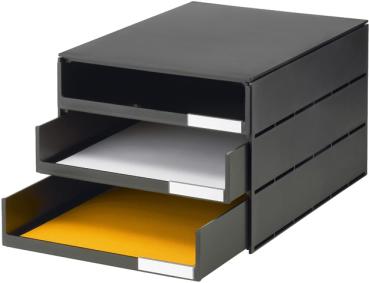 STYRO Systembox styroval pro öko 14-8051.90 schwarz/schwarz 3 Schubladen