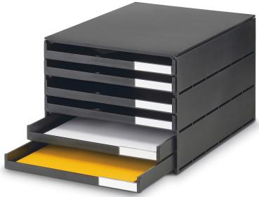 STYRO Systembox styroval pro öko 14-8052.90 schwarz/schwarz 6 Schubladen