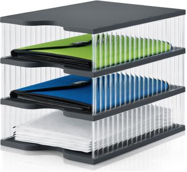 STYRO Schubladenbox Styrobig 228-0103.92 Uno 3 Fächer anthrazit/transp