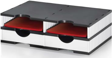 STYRO Ablagesystem Styrodoc 268-0202.0905S Duo SET 4 ws/sz mit 2 Sch.
