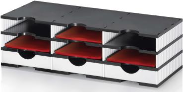 STYRO Ablagesystem Styrodoc 268-0303.0905S Trio SET 9 mit 3 Schubladen