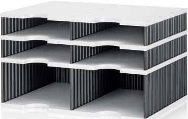 STYRO Schubladenbox Duo grau/schwarz 268-2022211.98 6 Fächer