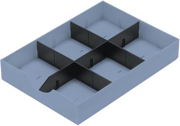 STYRO System-Schublade Styrodoc 268-405.36 mit Unterteilung, taubenblau