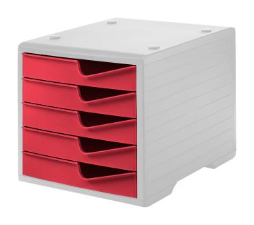 STYRO Styroswingbox 275-8430.2282 cranberry/grau 5 Schubladen