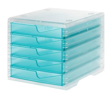 STYRO Styroswingbox light 275-8430.25222 aqua/transluz. 5 Schubladen