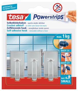Tesa powerstrips haken s 575400001 chrom - Tesa-575400001-4042448104915