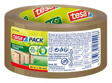 Tesa verpackungsband 50mmx66m 582990000000 eco&ultra strong braun - Tesa-582990000000-4063565255298
