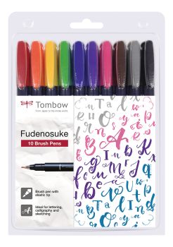 Tombow kalligraphie set ws-bh-10p fudenosuke, 10 farben - Tombow-ws-bh-10p-4003198110922