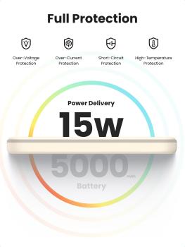 Ugreen magnetic power bank 5000mah 25207 15w, wireless, beige - Ugreen-25207-6941876222070-06.jpg