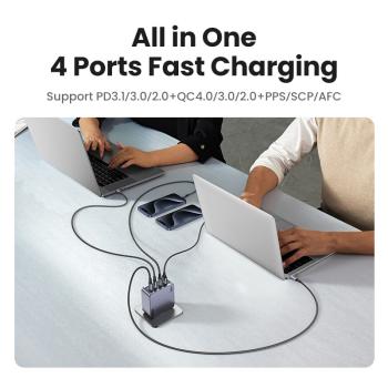 Ugreen usb wallcharger nexode pro 25877 160w, 4-port,pd,gan w.cable - Ugreen-25877-6941876228775-09.jpg