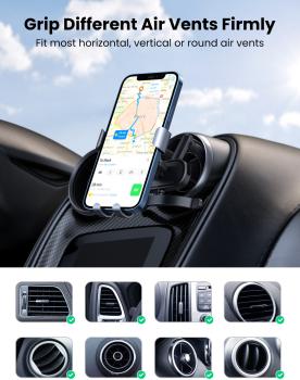 Ugreen round air vent gravity 30401 phone holder, black - Ugreen-30401-6957303834013-06.jpg